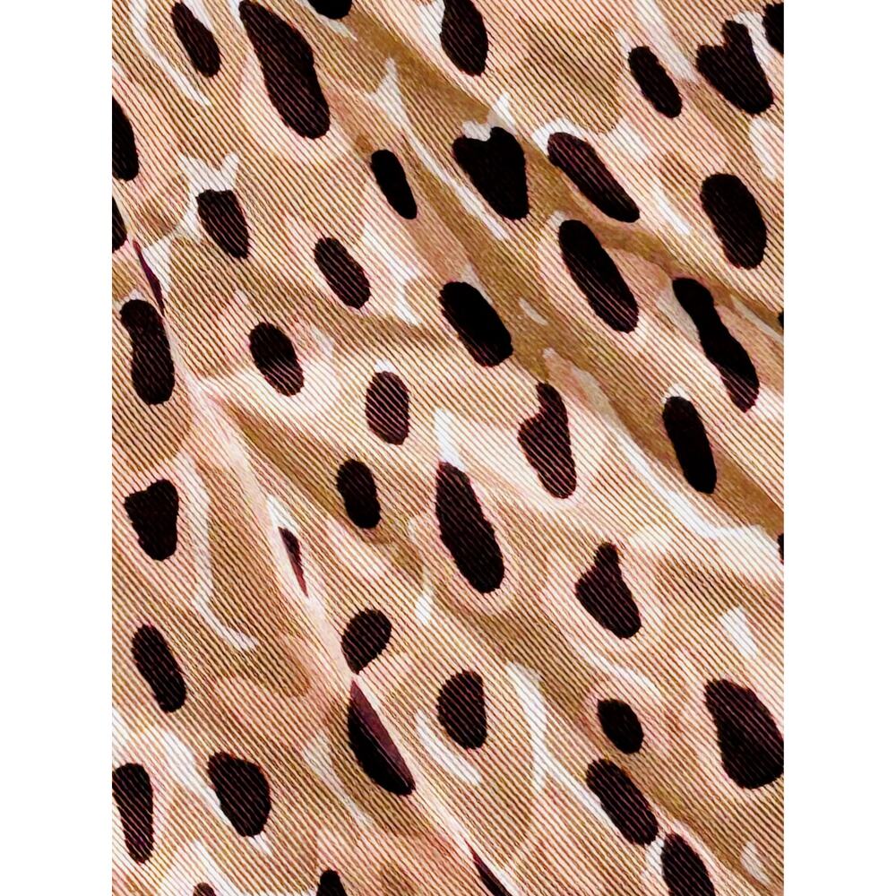 Anthropologie Wide Leg Pleated Brown & Pink Leopard Pants- Small - Picture 9 of 10